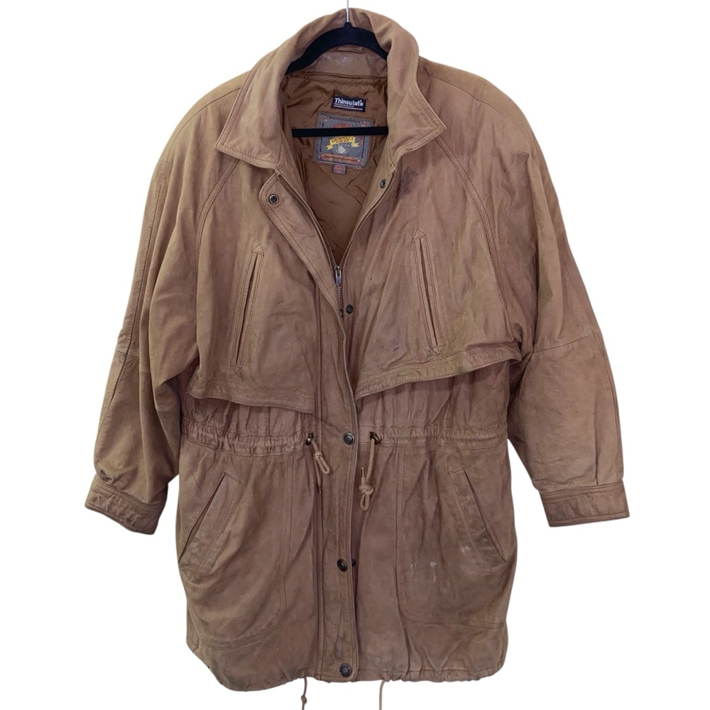 Vintage 90s Adventure Bound Jacket Womens XL  Wilsons Leather Brown Thinsulate